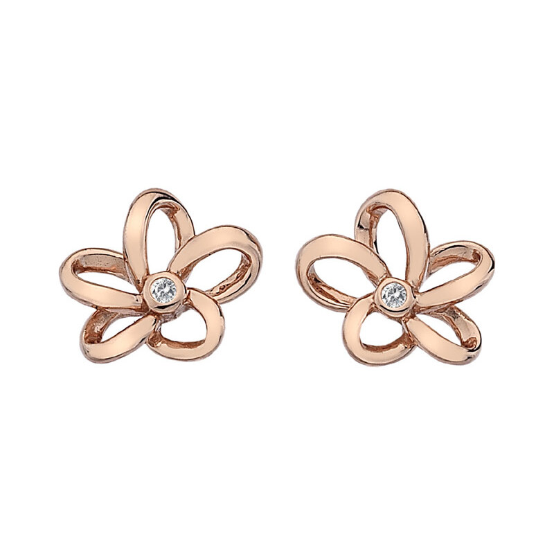 Hot Diamonds Bronzové náušnice Hot Diamonds Paradise Rose Gold DE453