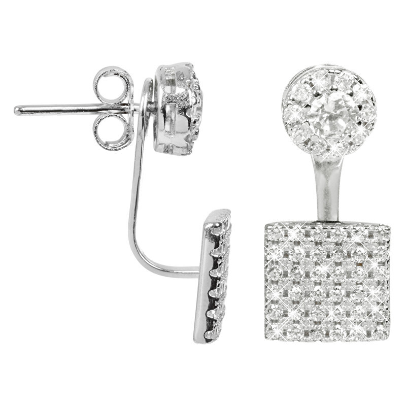 JwL Luxury Pearls Elegantní stříbrné dvojnáušnice se zirkony JL0198