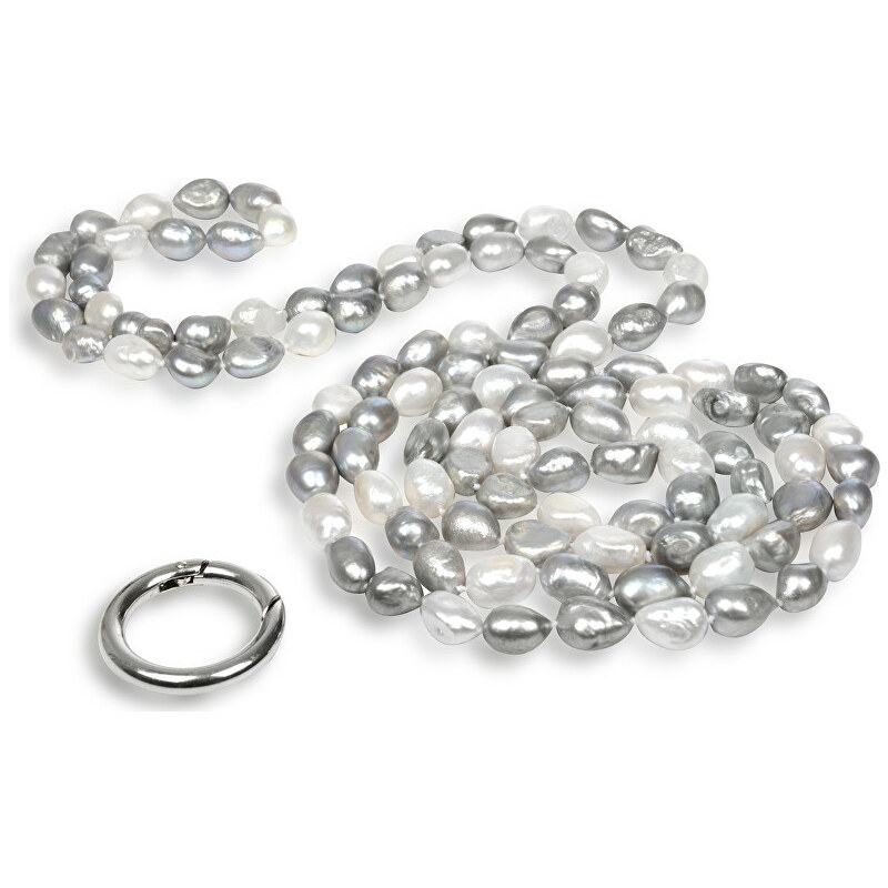 JwL Luxury Pearls Dlouhý náhrdelník z pravých bílých a šedých perel JL0190