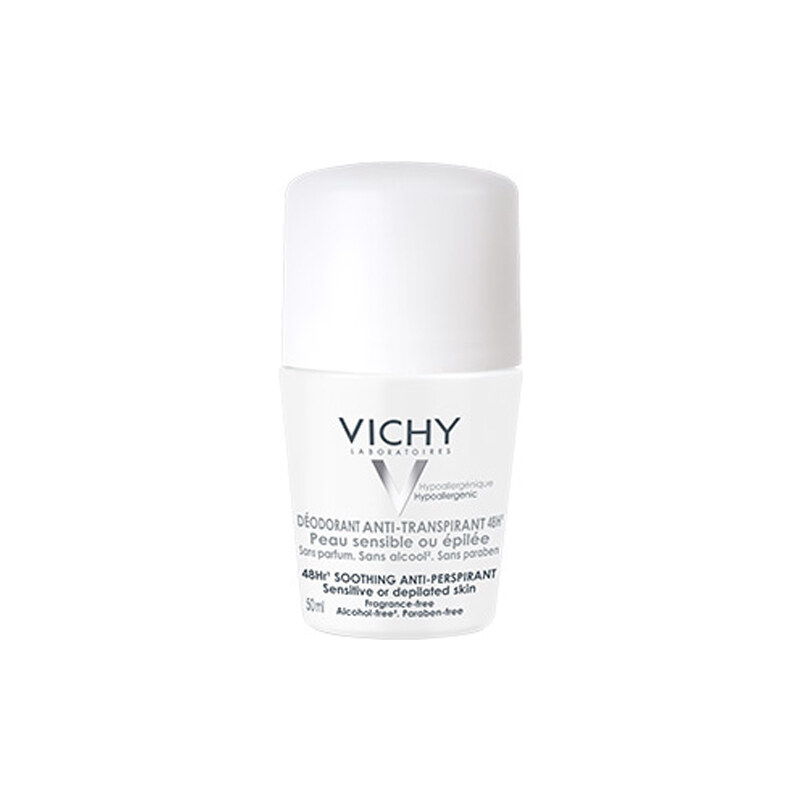 Vichy Deodorant-Antiperspirant 48h roll-on pro citlivou nebo depilovanou pokožku (Soothing Anti-Perspirant) 50 ml