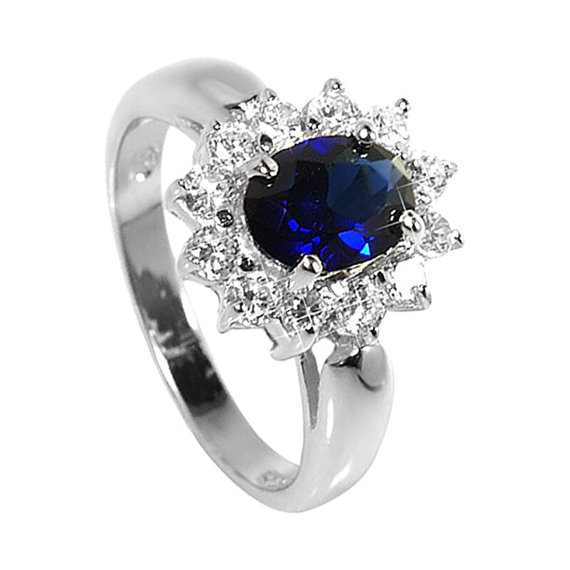 Brilio Silver Stříbrný prsten s modrým krystalem 5121615S
