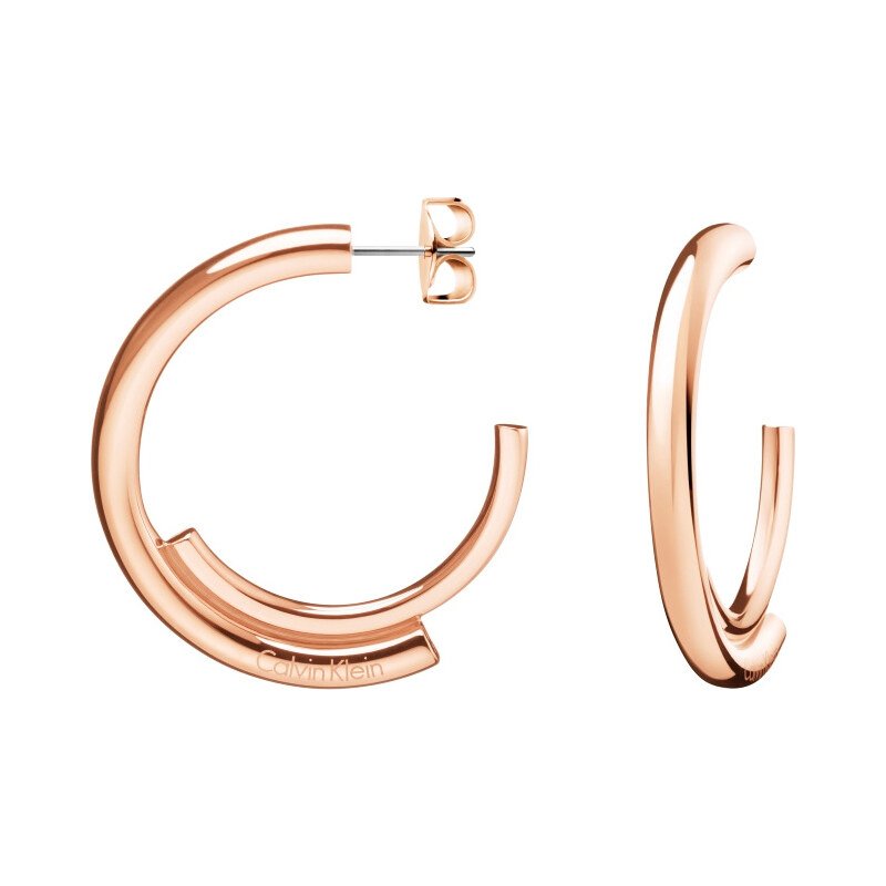 Calvin Klein Bronzové kruhové náušnice Scent KJ5GPE100100