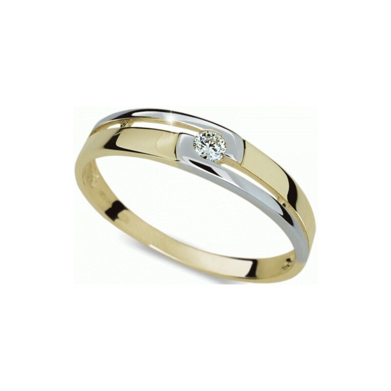 Danfil Krásný bicolor prsten s diamantem DF1793z