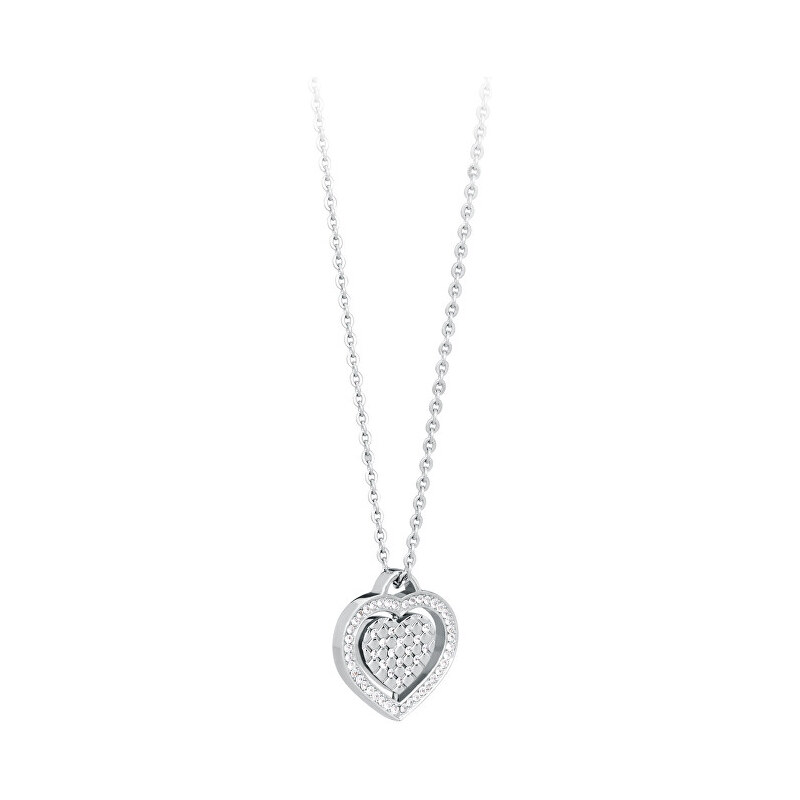 S`Agapõ Romantický náhrdelník Srdce s krystaly SCN03