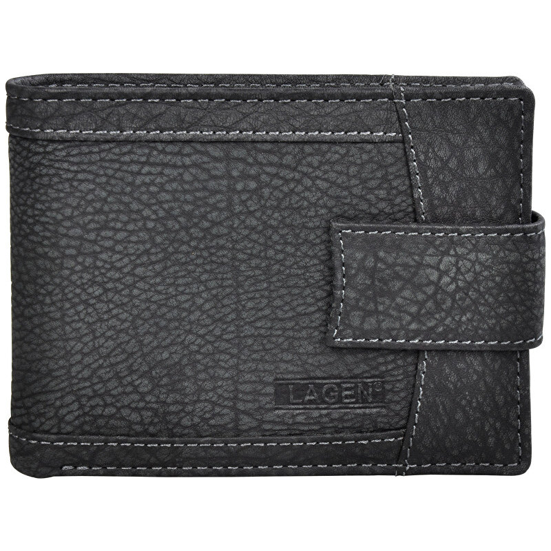 Lagen Pánská černá kožená peněženka Black V-05/W-1