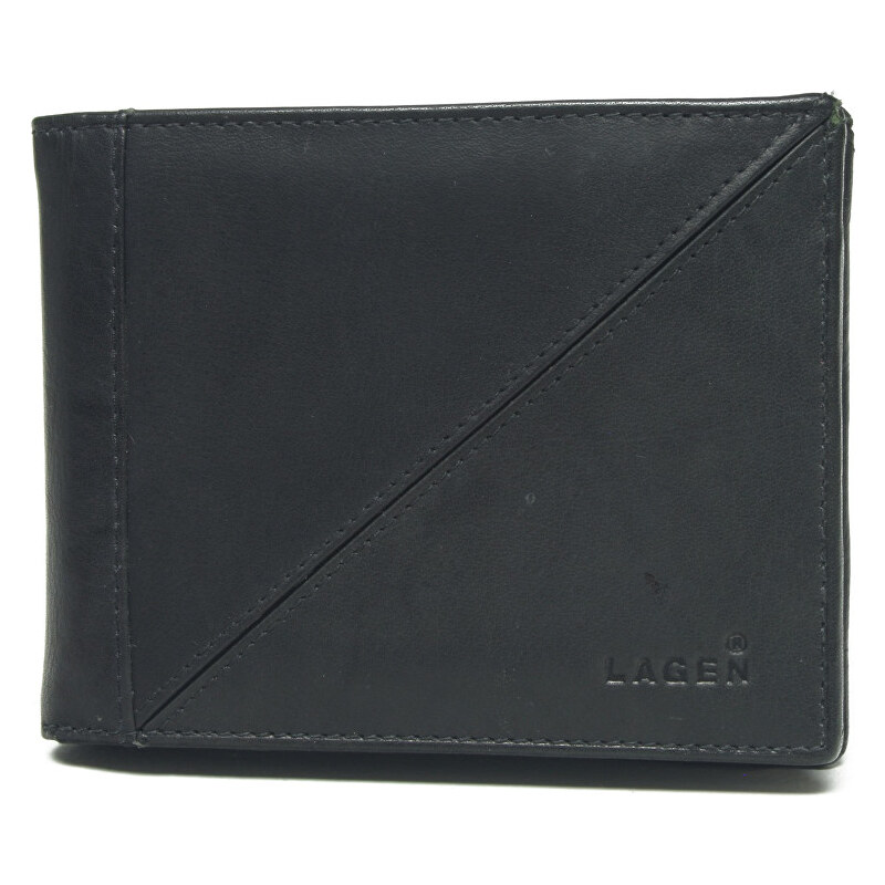 Lagen Pánská černá kožená peněženka Black 7175