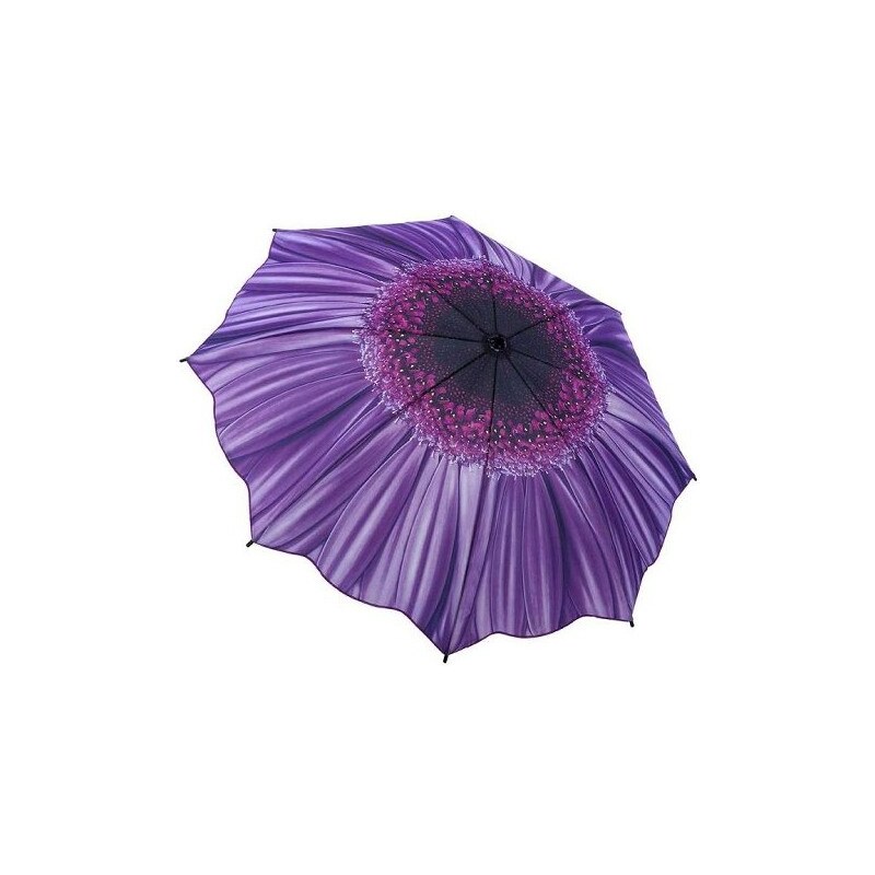 Blooming Brollies Dámský skládací plně automatický deštník Galleria Purple Daisy Floral GFFPD