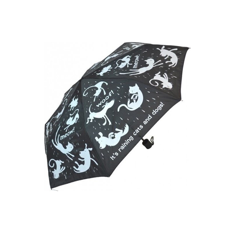 Blooming Brollies Dámský skládací mechanický deštník Everyday Raining Cats & Dogs EDFRCD