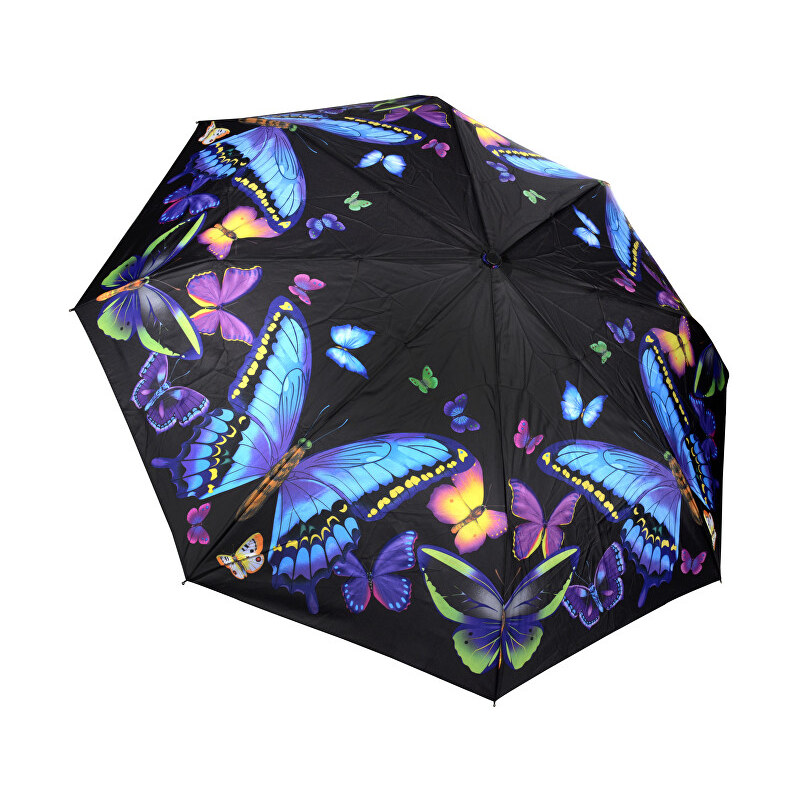Blooming Brollies Dámský skládací plně automatický deštník Galleria Nature Moonlight Butterflies GBFMB