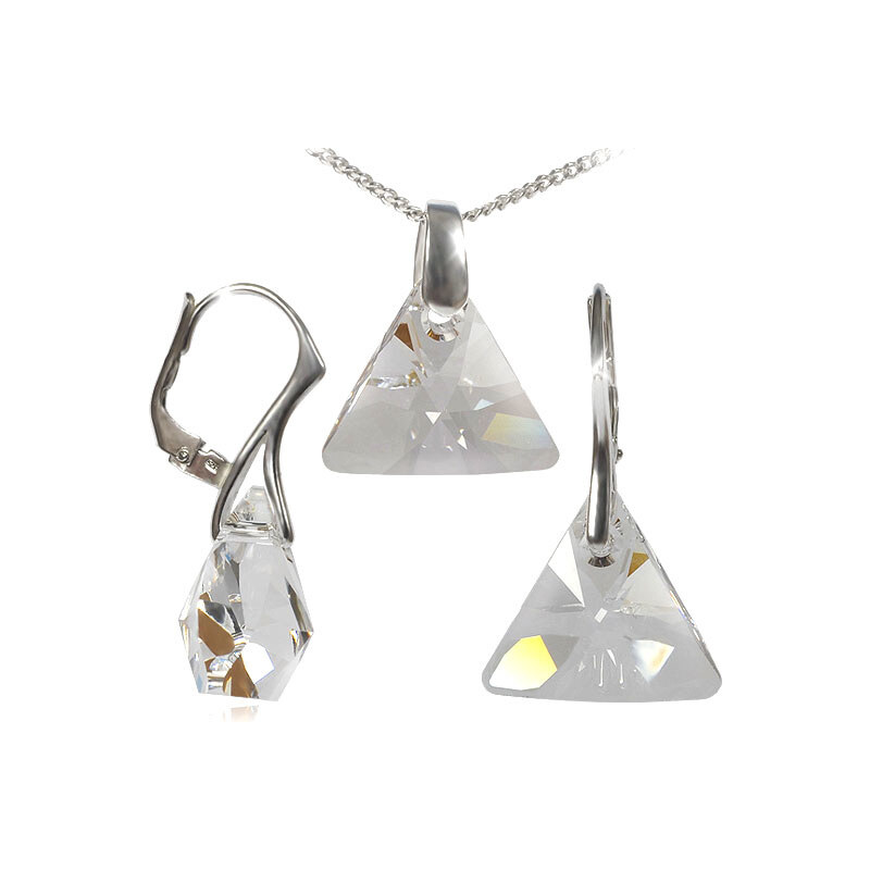 MHM Souprava šperků Triangle Crystal Ag 34197