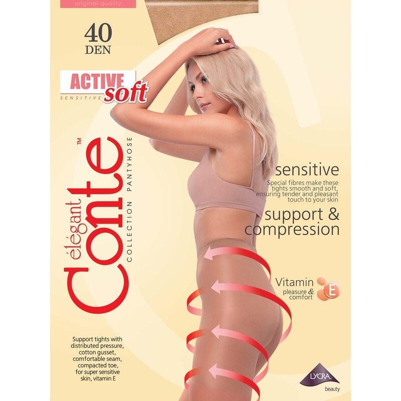 Punčocháče Conte Active Soft 40 • tělová • 40 DEN