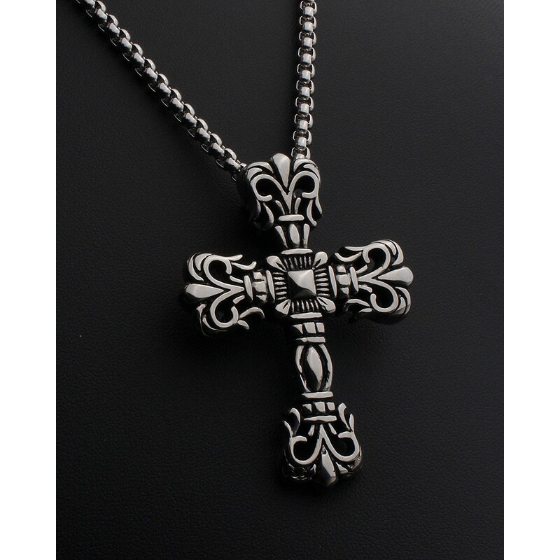 Pánský náhrdelník z chirurgické oceli - kříž S91120