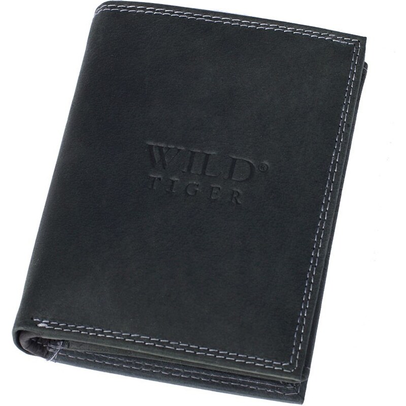 Pánská kožená peněženka Wild Tiger, černá, AM-28-034