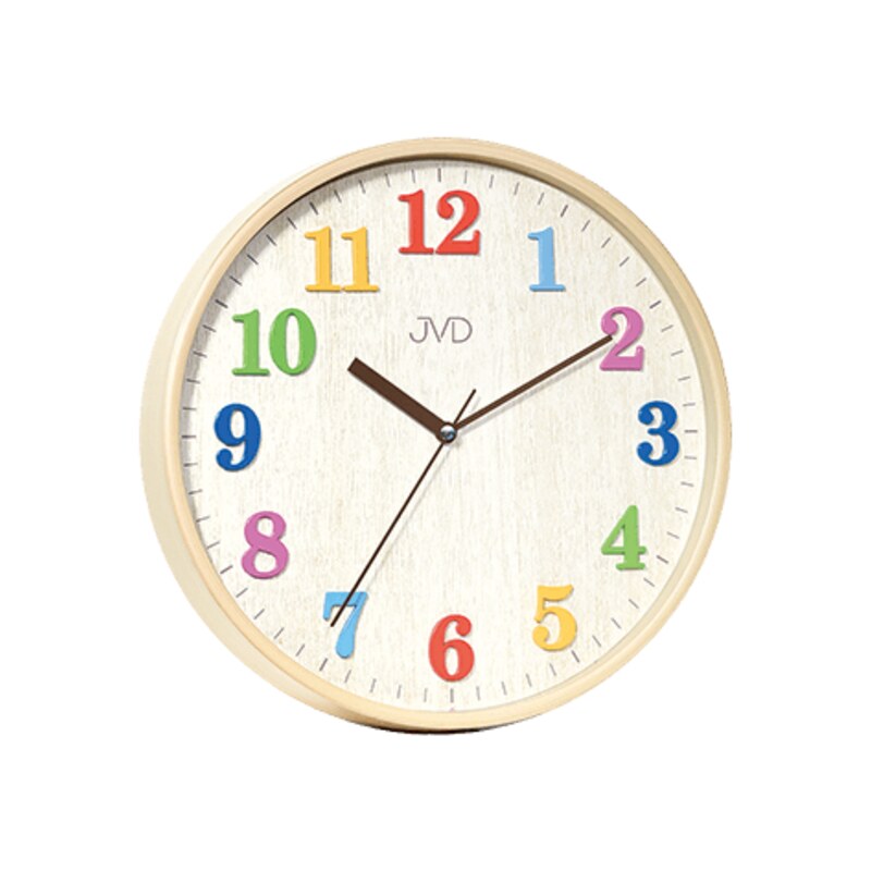 Dětské barevené čitelné hodiny v dřevěném dekoru JVD HA49.1
