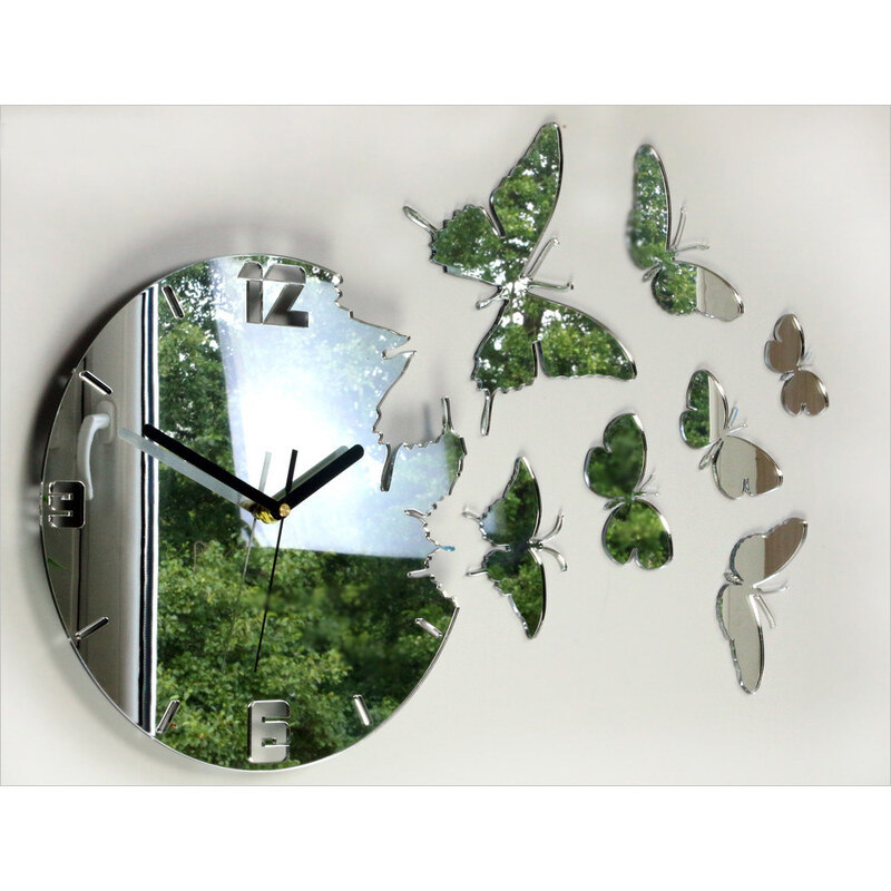 M.Clock Nástěnné hodiny motýli 30x54cm premium různé barvy - GLAMI.cz
