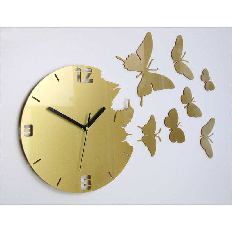 M.Clock Nástěnné hodiny motýli 30x54cm premium různé barvy