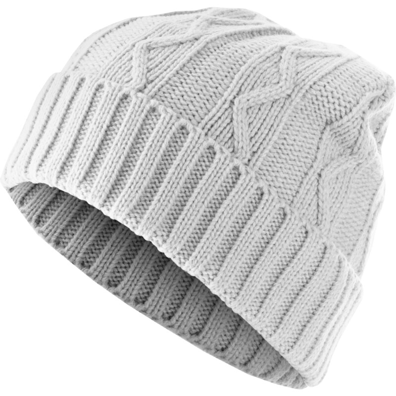 MSTRDS Čepice Beanie Cable Flap - bílá