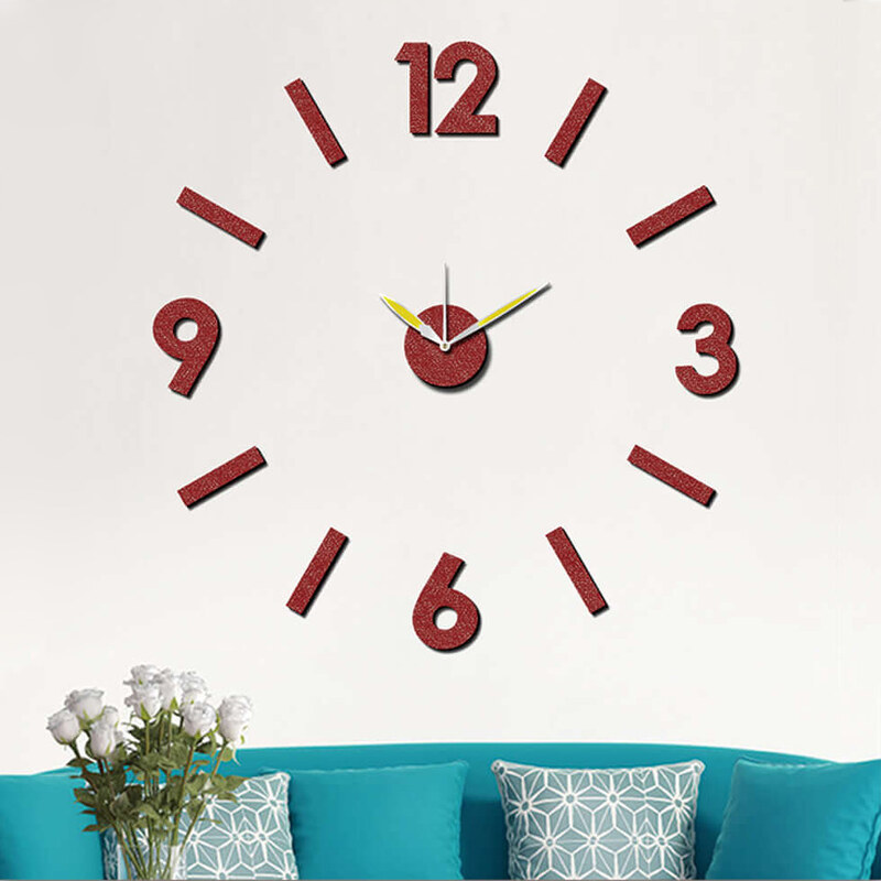 MPM-Quality, v. o. s. Samolepicí červené nalepovací hodiny na zeď - nalepovací  hodiny MPM E01.3775.20 - průměr 75cm - GLAMI.cz