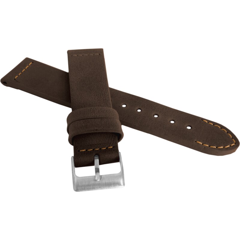LAVVU Hnědý prošitý řemínek RETRO z luxusní kuže Top Grain - 18 79015171