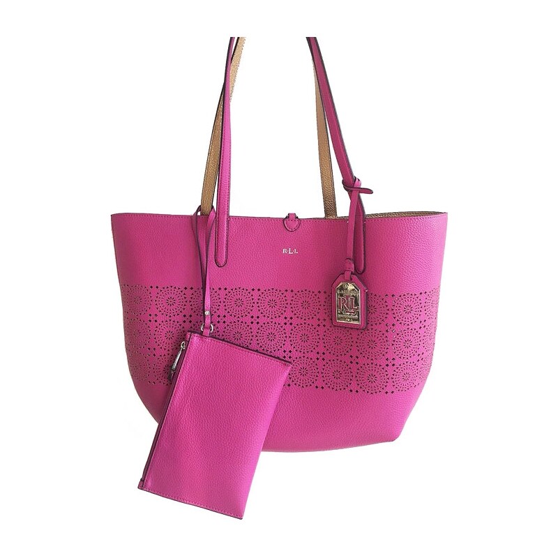 Ralph Lauren růžová oboustranná kabelka s pouzdrem