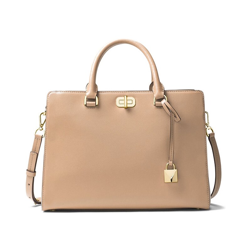 Michael Kors kožená kabelka Sylvie large oyster