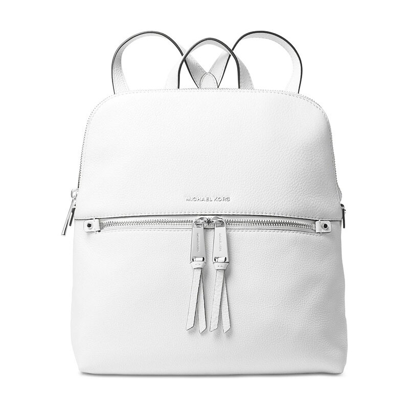 Michael Kors Rhea zip medium slim backpack white