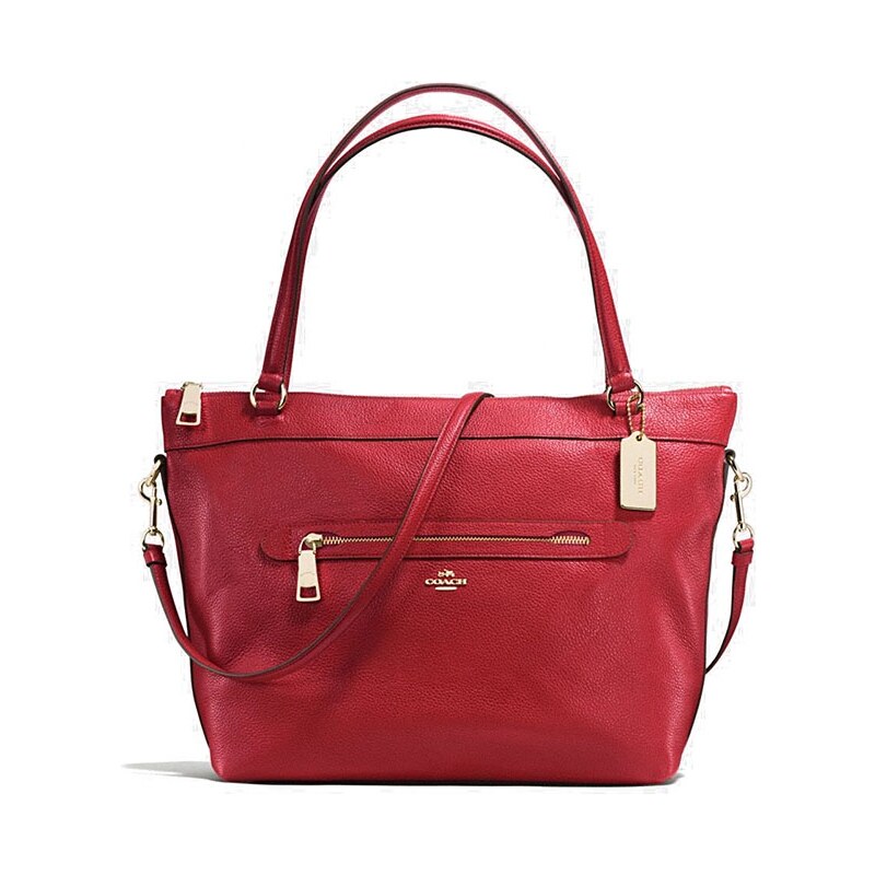 Coach kabelka Tyler pebble leather red 54687