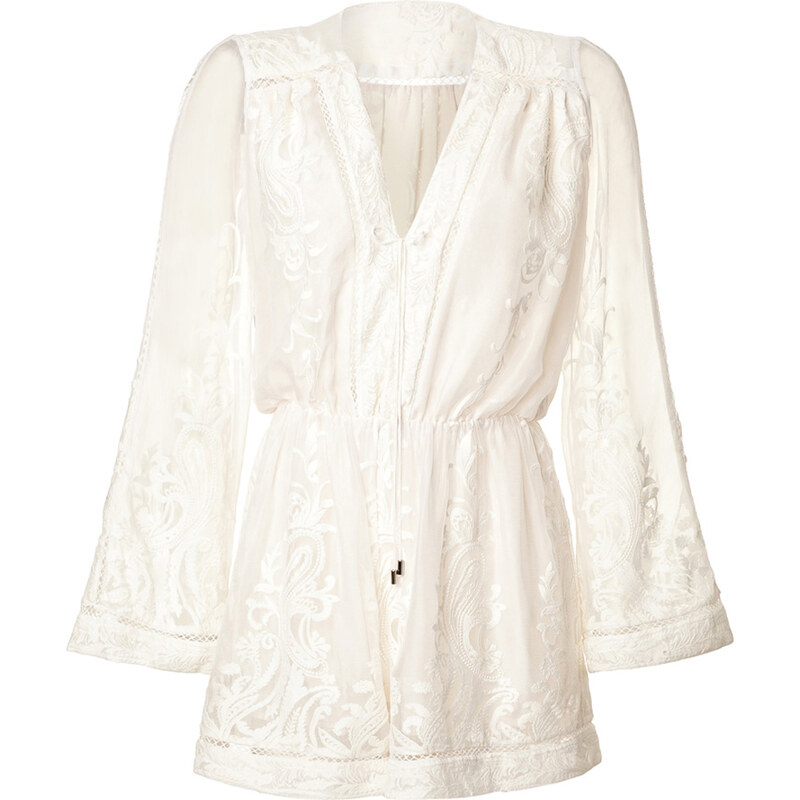 STYLEBOP.com Festival Capsule Collection Zimmermann, Silk Paisley Embroidered Playsuit
