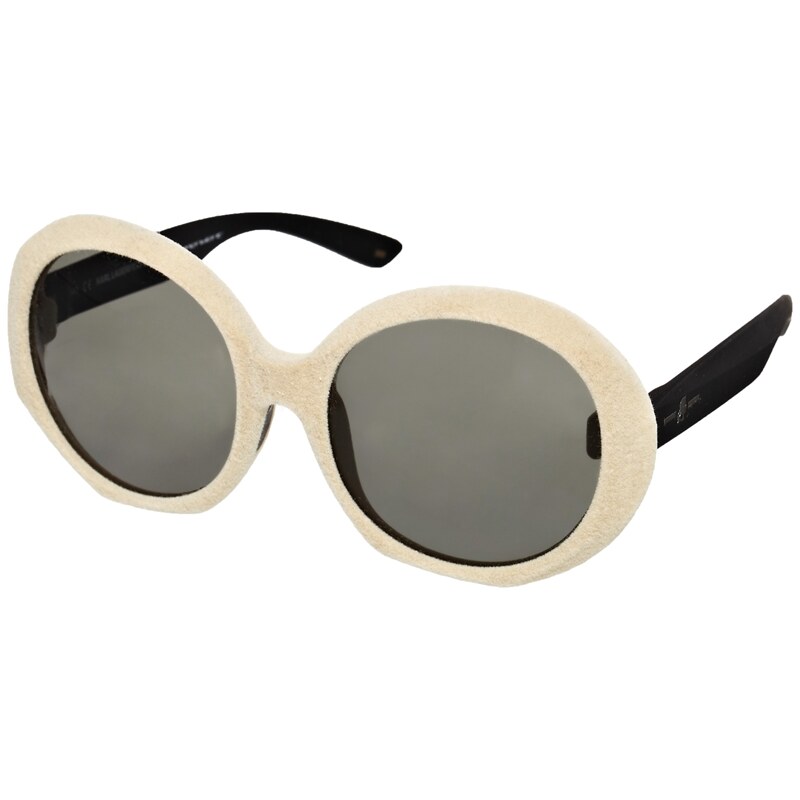 Karl Lagerfeld Karl Largerfeld and Italia Independent Velvet Round Sunglasses - Beige