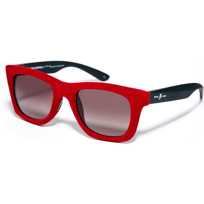 Karl Lagerfeld and Italia Independent Velvet D-Frame Sunglasses - Red