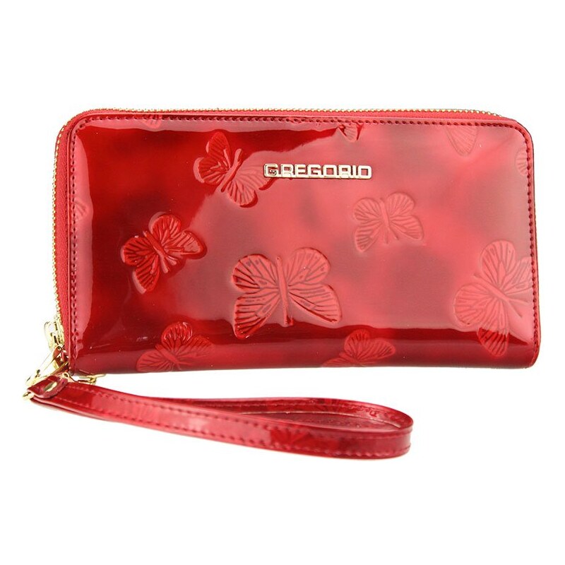 Barebag Gregorio luxusní červená dámská kožená peněženka v dárkové krabičce