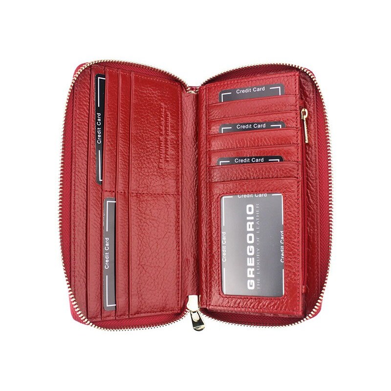 Barebag Gregorio luxusní červená dámská kožená peněženka v dárkové krabičce