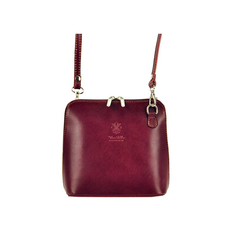 Barberinis Kožená crossbody kabelka Vera Pelle 1702 vínová 62238291