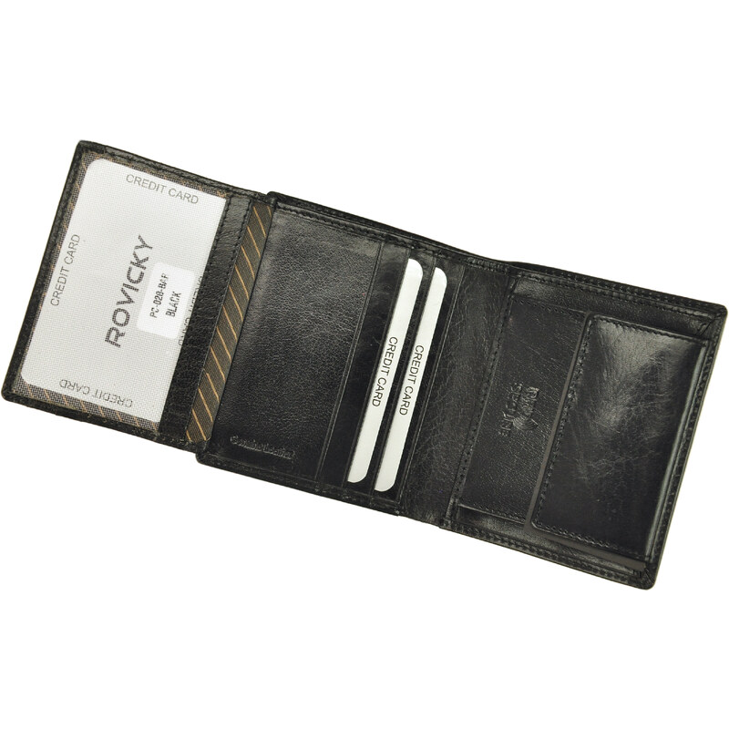 Pánská kožená peněženka Rovicky PC-028-BAR RFID hnědá