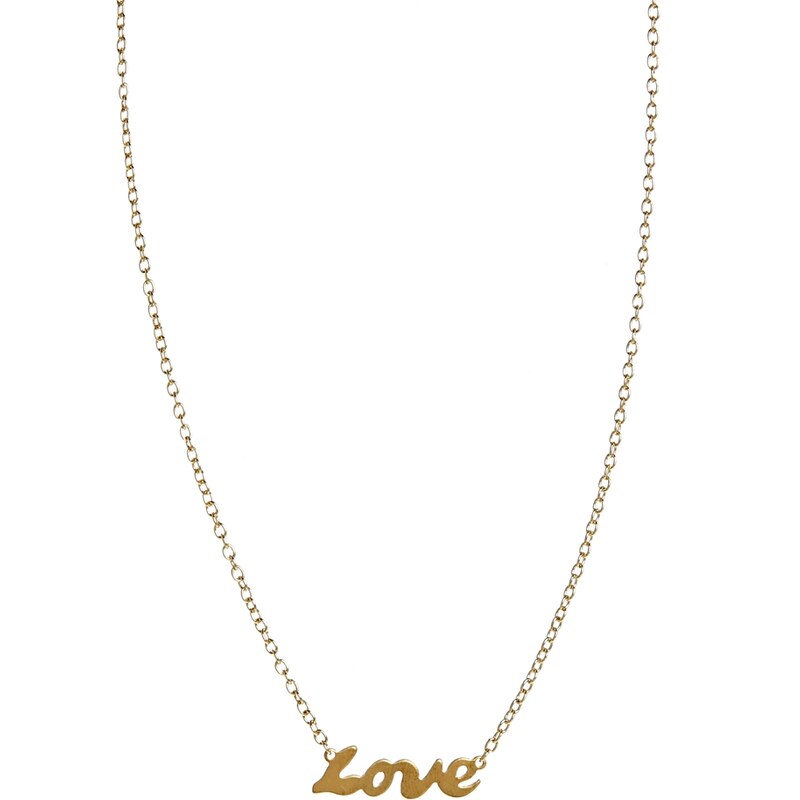 Rock 'N Rose Love Vintage Nameplate Necklace - Gold