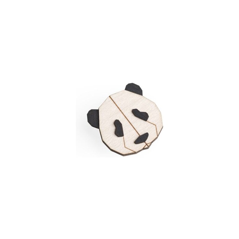 BeWooden Dřevěná brož Panda Brooch