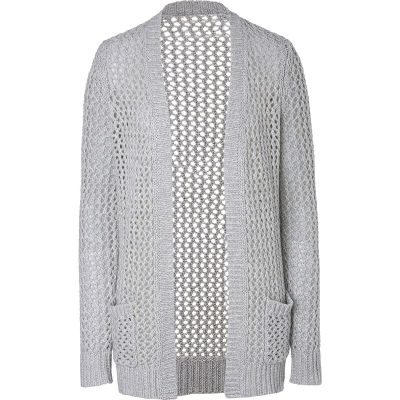 Michael Kors Cashmere-Cotton Crochet Cardigan