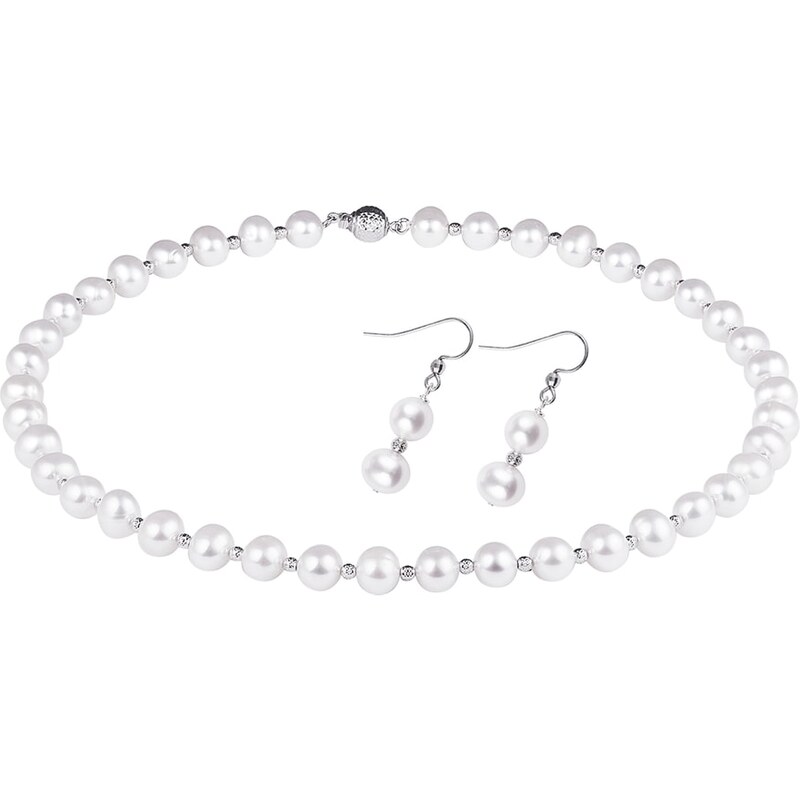 Stříbrná perlová souprava KLENOTA sil6274