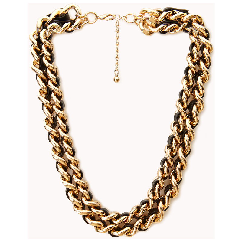 FOREVER21 Bold Woven Double Chain Choker