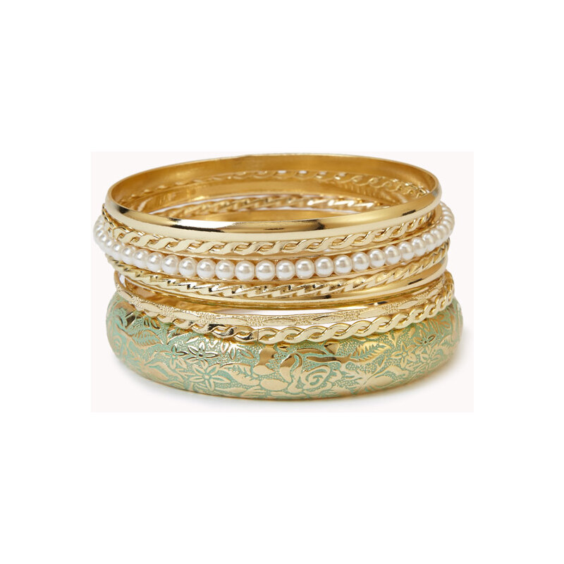 FOREVER21 Painted Pearlescent Bangle Set