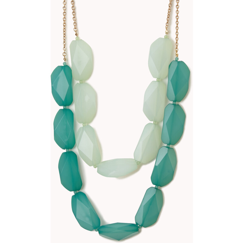 FOREVER21 Layered Faux Gemstone Necklace
