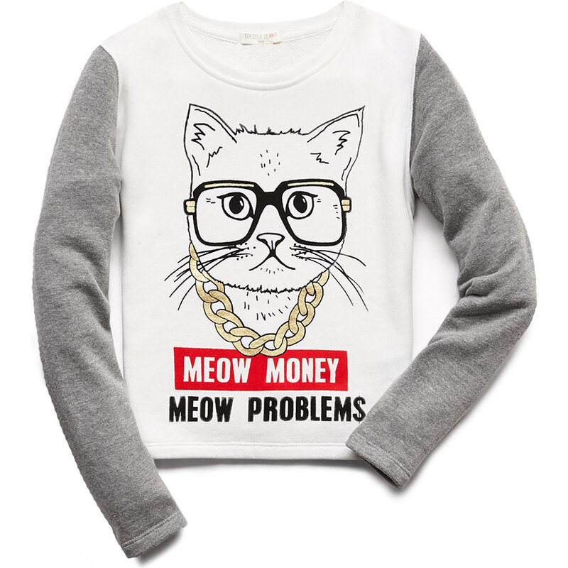 FOREVER21 girls Meow Money Sweatshirt (Kids)