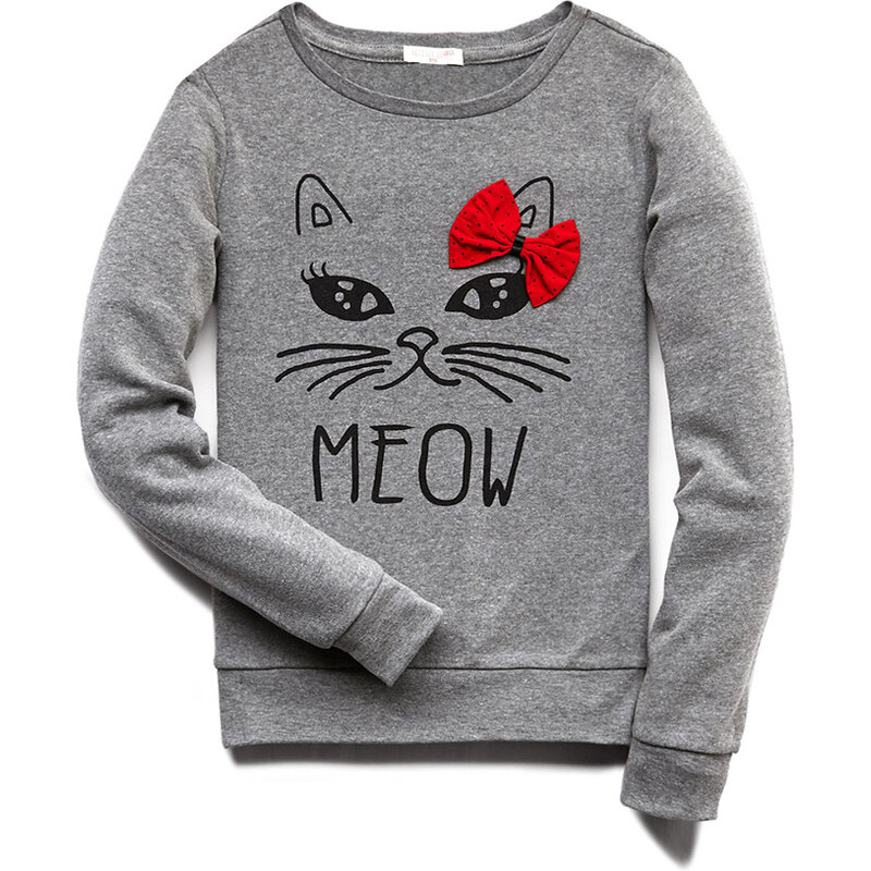 FOREVER21 girls Quirky Meow Sweatshirt (Kids)