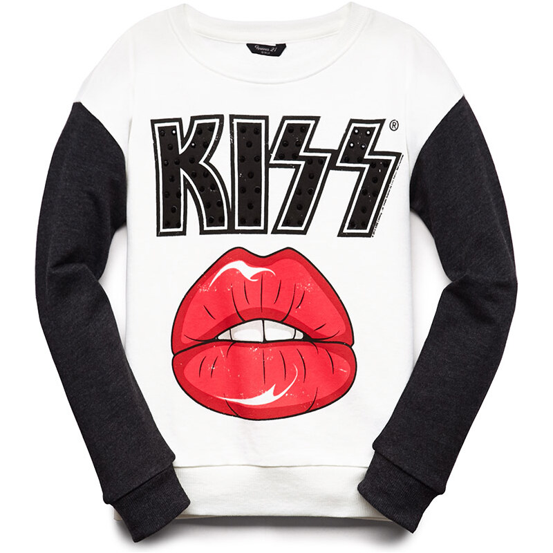 FOREVER21 girls Rockstar Kiss Sweatshirt (Kids)