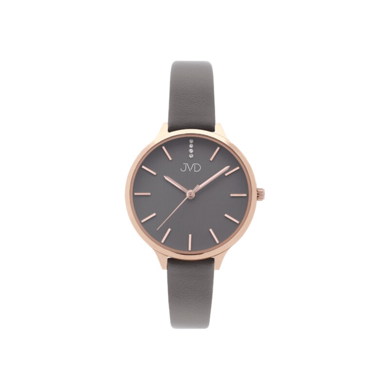 Dámské módní designové hodinky JVD JZ201.4 s řemínkem z pravé