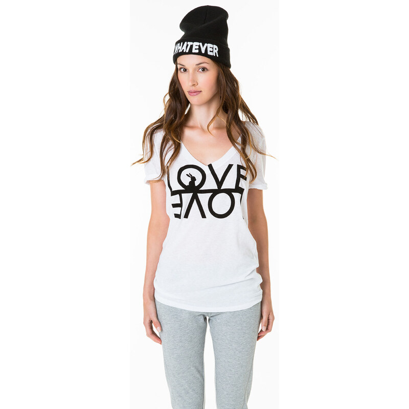 Tally Weijl White "Love" Printed Top