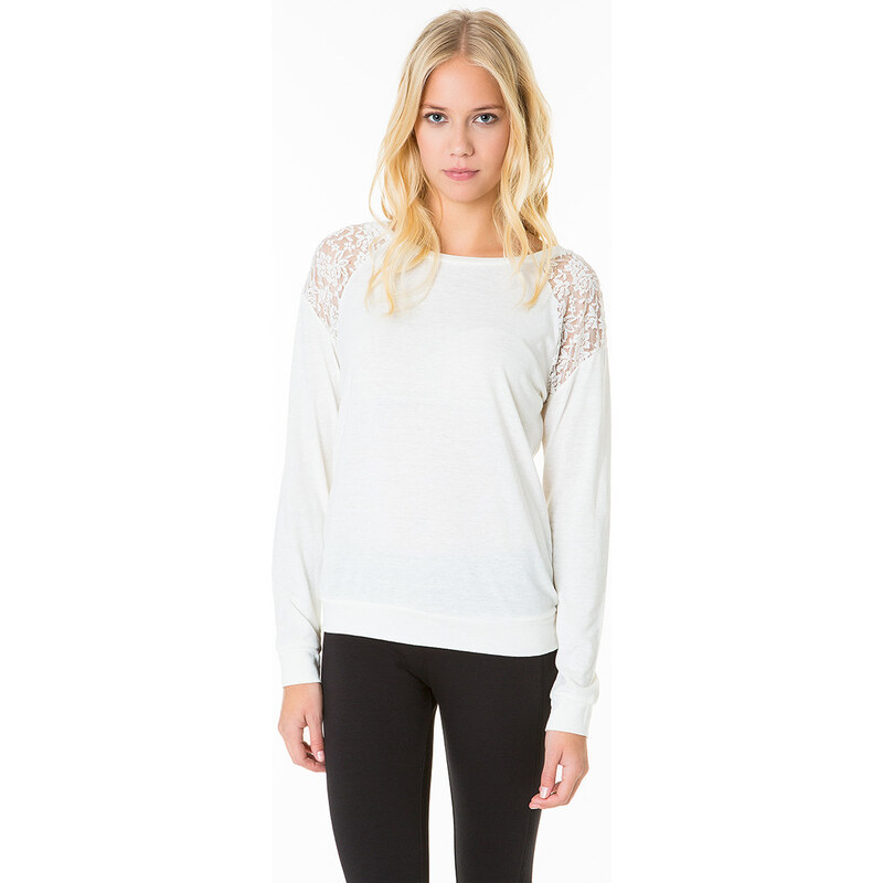 Tally Weijl White Lace Panels Top