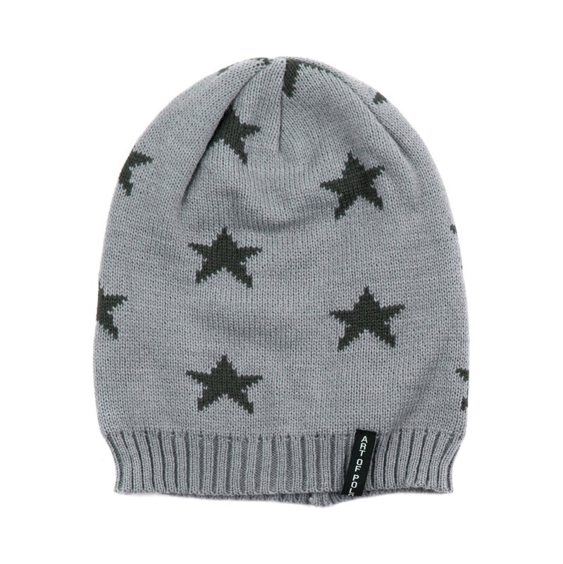 ArtOfPolo pletená čepice Star Šedá 115023719