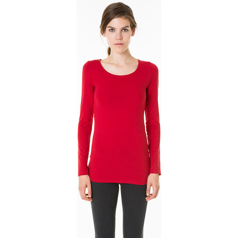 Tally Weijl Red Basic Long Sleeve Top