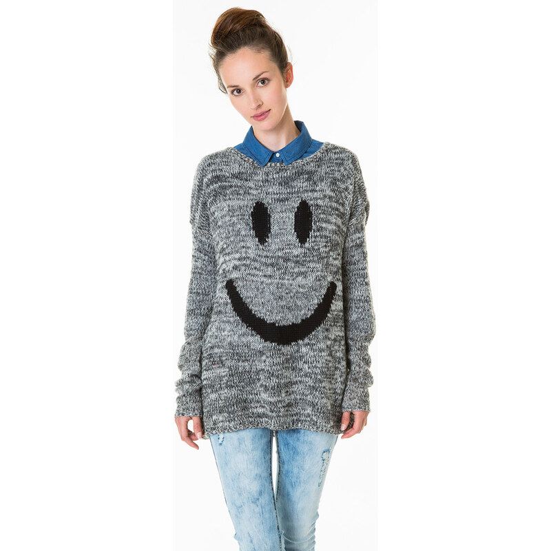 Tally Weijl Grey "Smiley" Knitted Jumper